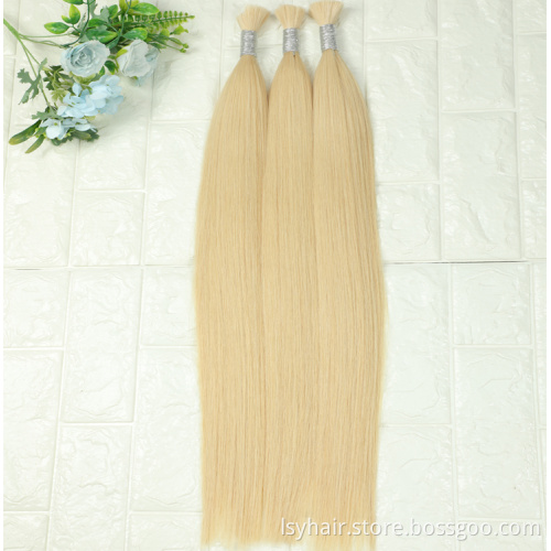 100% Virgin Remy Bulk Hair Extensions European Caucasian Blonde 613 60 Wholesale No Weft Human Hair Extensions